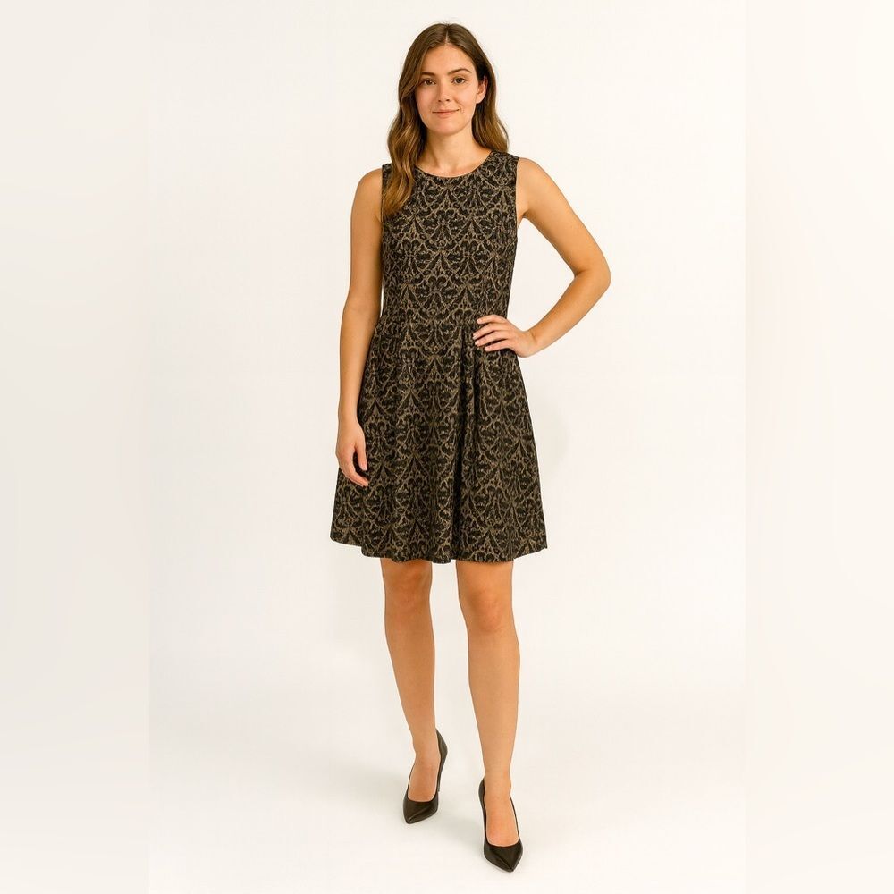 Altar'd State Black and Gold Mini Dress